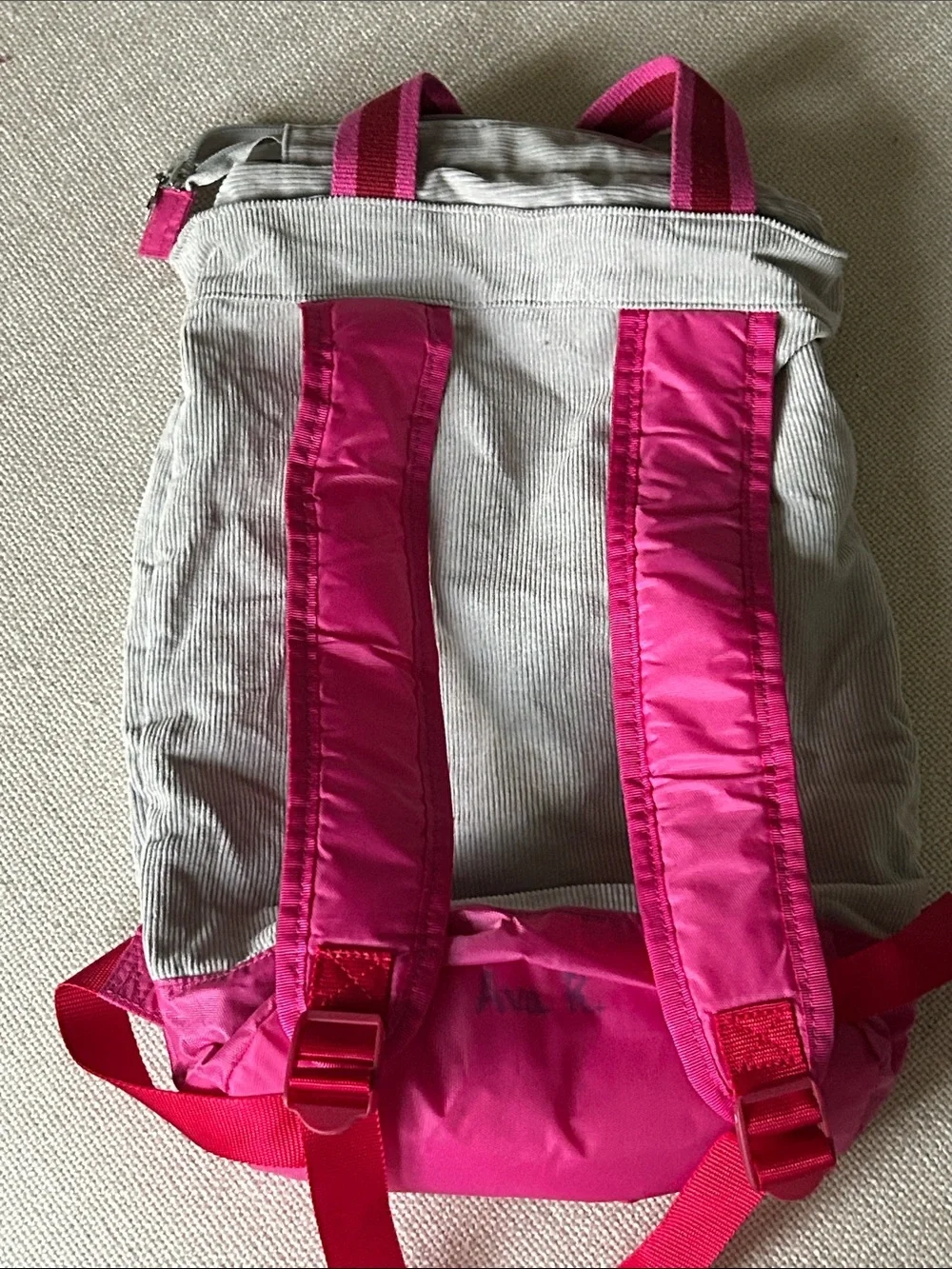 American Girl Gray and Hot Pink Star Accent Backpack